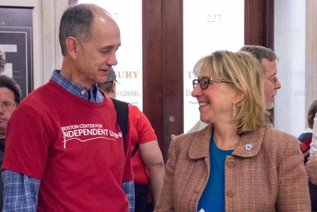 Bill Henning at 2017 IL Education Day at the State House with Senate President Karen Spilka