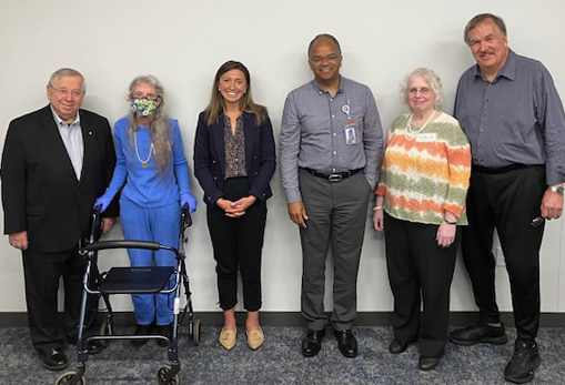 2023 Meeting with Undersecretary for Health, EOHHS.  Pictured: Richard Moore, Sandy Novack, Amy Bianco (EOHHS), Niameh Mahaniah - Undersecretary, Arlene Germain and Paul Lanzikos