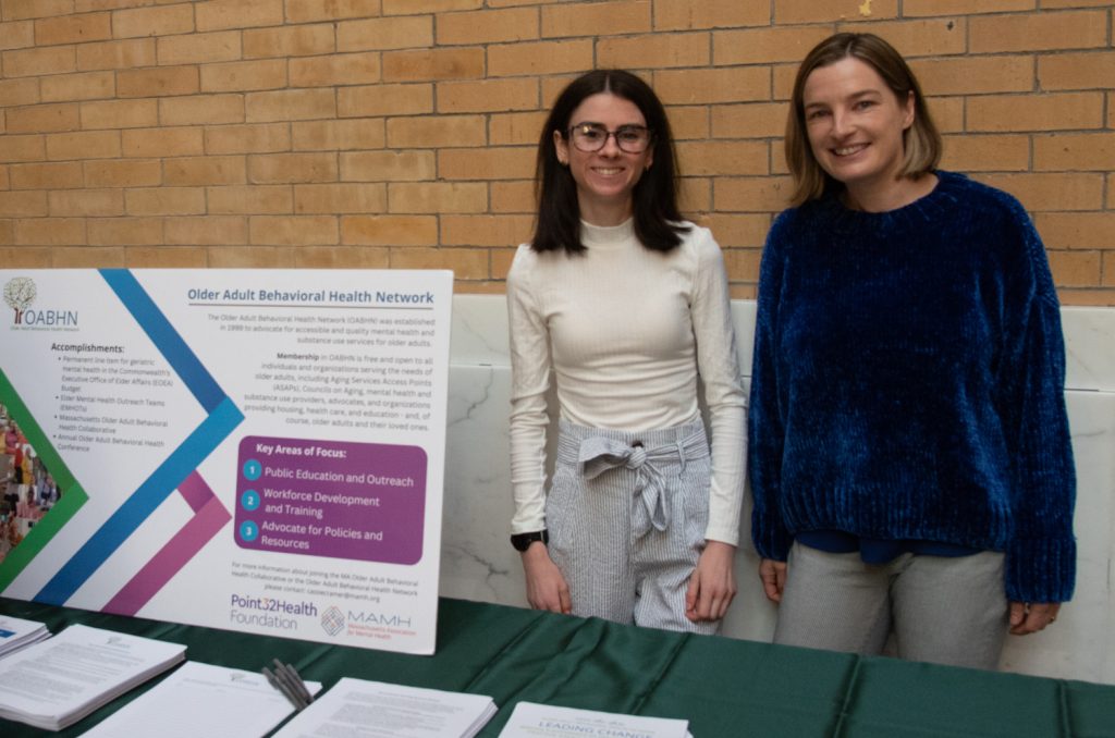 Maddy Brogan and Cassie Cramer from Mass Association for Mental Health, Older Adult Behavioral Health Network