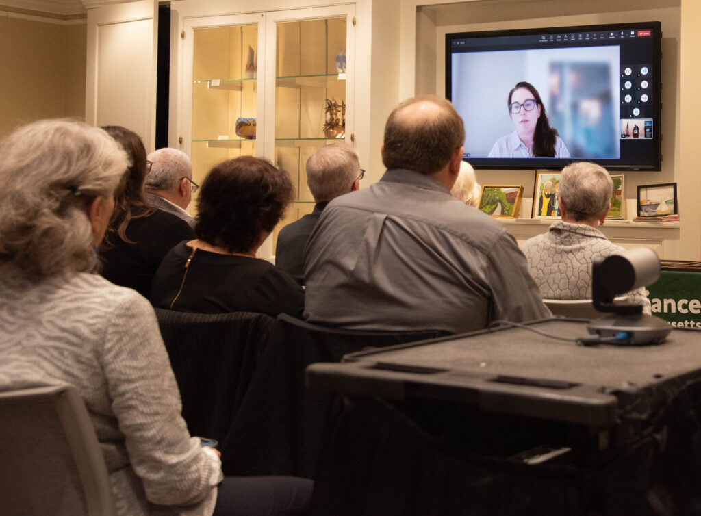 Audience watches Jenny Kaplan