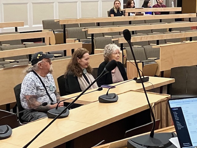 Stephen Rogers, Rev. Elizabeth Leavitt, and Lovering Hayward, residents of Hale House